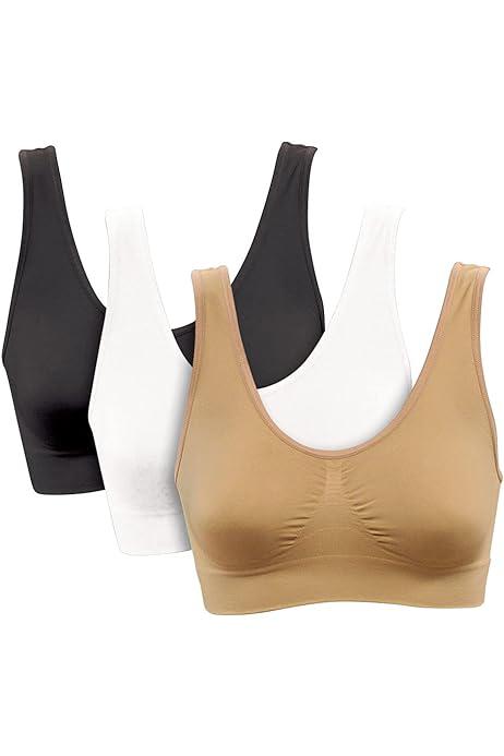 Pack of 2 - Imported Ladies Air Bra | 100% Lycra Cotton | Free Size (36–42) | Skin & Black