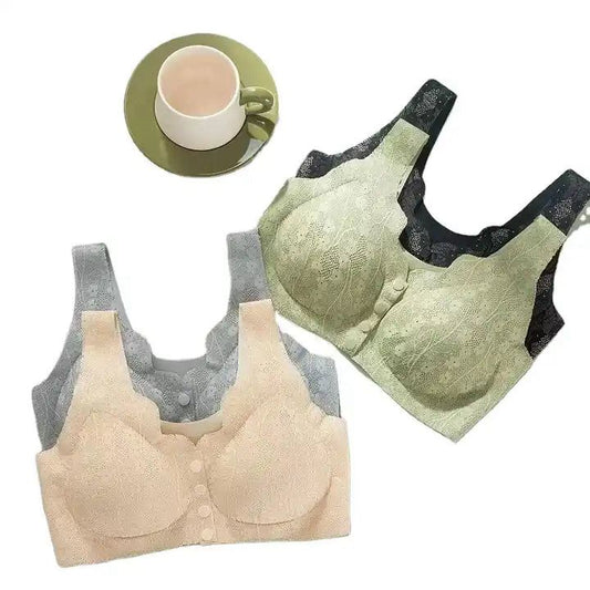 Made in China Button Front Light Padded Bra with Stretchable Net – Soft & Stylish Net Bra for Women (M to XXL, 5 Colors)