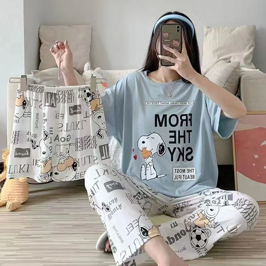 ✨Product Title:
Premium Imported 3-Piece Nightwear Set – Malai Cotton | Free Size