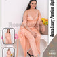 Roses Luxury Premium Night Wear 3 Piece Set | Malai Jersey Fabric | Made in Pakistan | Free Size | 4 Colors
