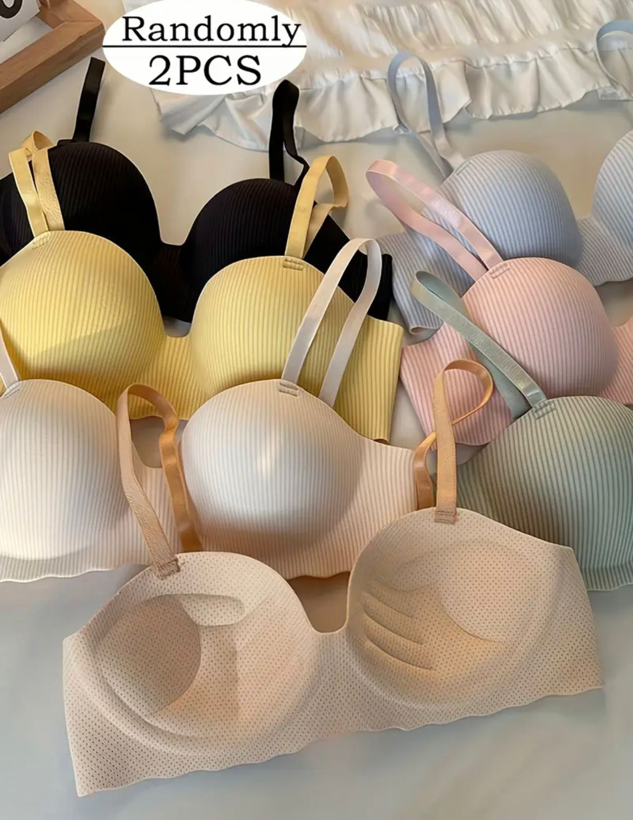 "Made in China | Malai Soft Push-Up Half Cup Bra – Premium Quality, Sizes 32-38"