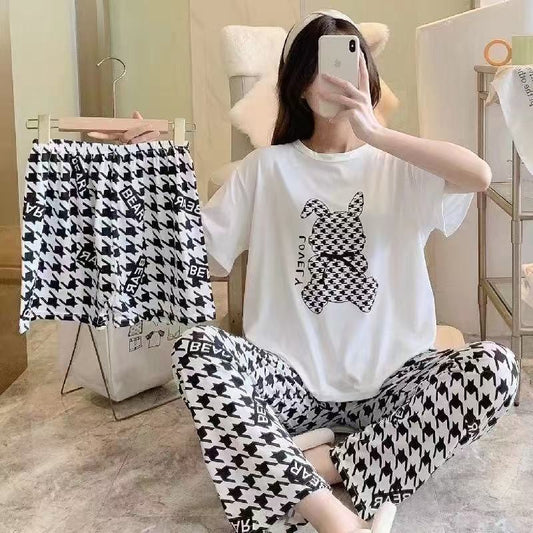 ✨Product Title:
Premium Imported 3-Piece Nightwear Set – Malai Cotton | Free Size