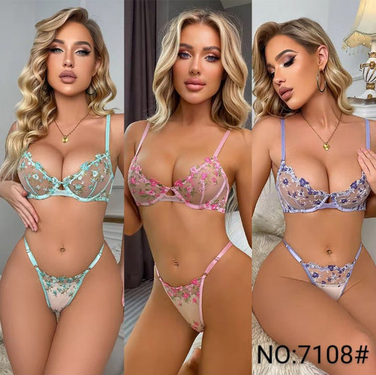 Imported Ring Bra & Panty Set for Women – Complete Lingerie Set | Free Size | 3 Colors – Article 7108#