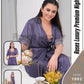 Roses Luxury Premium Night Wear 3 Piece Set | Malai Jersey Fabric | Made in Pakistan | Free Size | 4 Colors